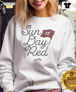 Official Sun Day Red 15 Bay Sweatshirt featuring a vibrant red color and stylish design, perfect for casual wear.