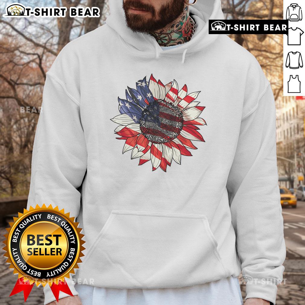Official Sunflower American Flag 4Th Of July Merica Usa Hoodie Official Sunflower American Flag hoodie for 4th of July, celebrating Merica and USA pride in stylish comfort.