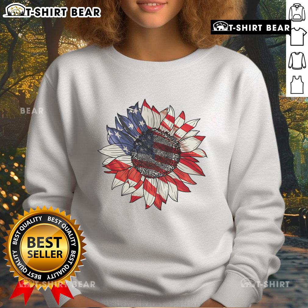 Official Sunflower American Flag 4Th Of July Merica Usa Sweatshirt Official Sunflower American Flag 4th of July sweatshirt featuring a vibrant sunflower design for patriotic celebrations.