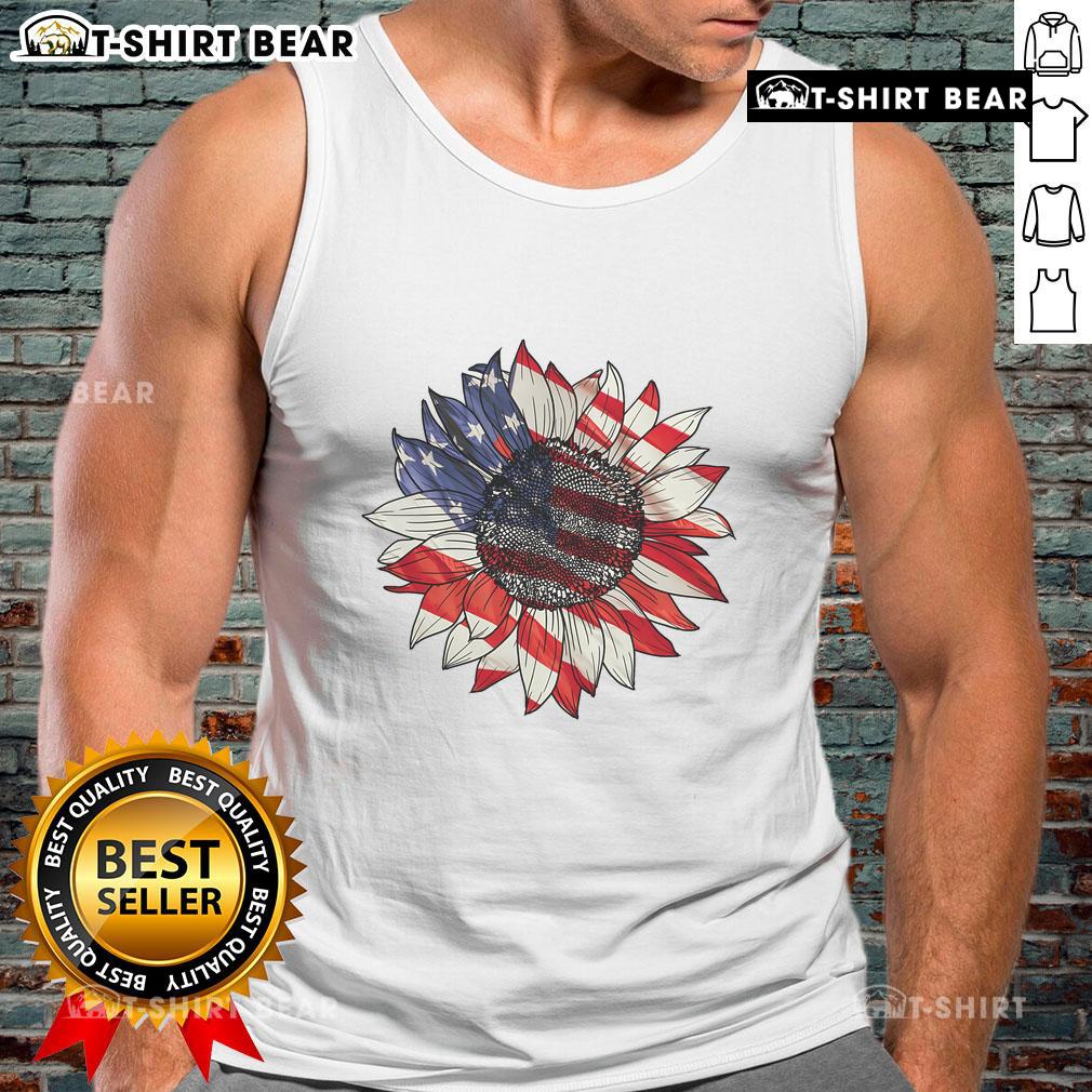Official Sunflower American Flag 4Th Of July Merica Usa Tank Top Official Sunflower American Flag 4th of July tank top celebrating Merica USA with vibrant colors and patriotic design.