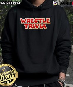 Official Super Wrestling Trivia Logo Hoodie featuring a bold design and vibrant colors, perfect for wrestling fans.