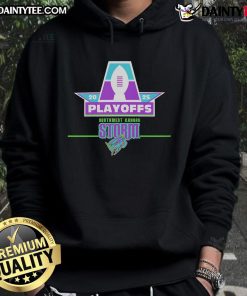 Alt Text: 2025 Official SW Kansas Storm Playoffs Hoodie in navy blue with team logo, perfect for fans and game day wear.