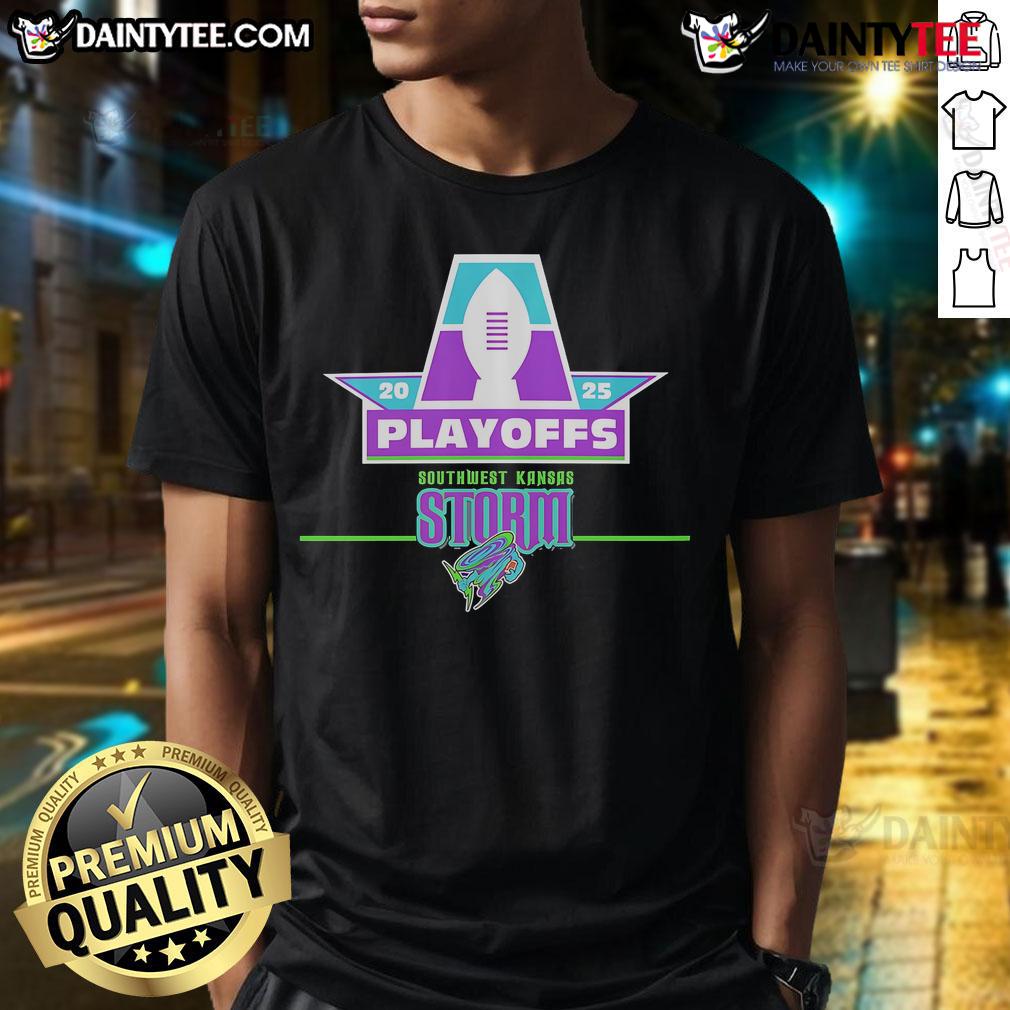 Official Sw Kansas Storm Playoffs 2025 T Shirt Official SW Kansas Storm Playoffs 2025 T-Shirt showcasing team colors and logo, perfect for fans and supporters.