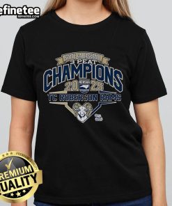 Official T.C. Roberson Rams 2025 NCHSAA 4A Baseball 3-Peat Champions Ladies Tee showcasing school spirit and pride.