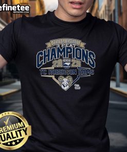 Alt Text: Official T.C. Roberson Rams 2025 NCHSAA 4A Baseball 3 Peat Champions T-Shirt featuring bold team graphics.