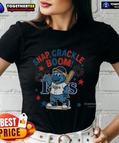 Official Tampa Bay Rays Snap Crackle Boom Independence Day Ladies Tee showcasing vibrant team colors and festive design.