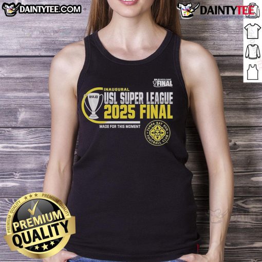 Official Tampa Bay Sun FC 2025 USL Super League Final tank top featuring team logo and vibrant colors.