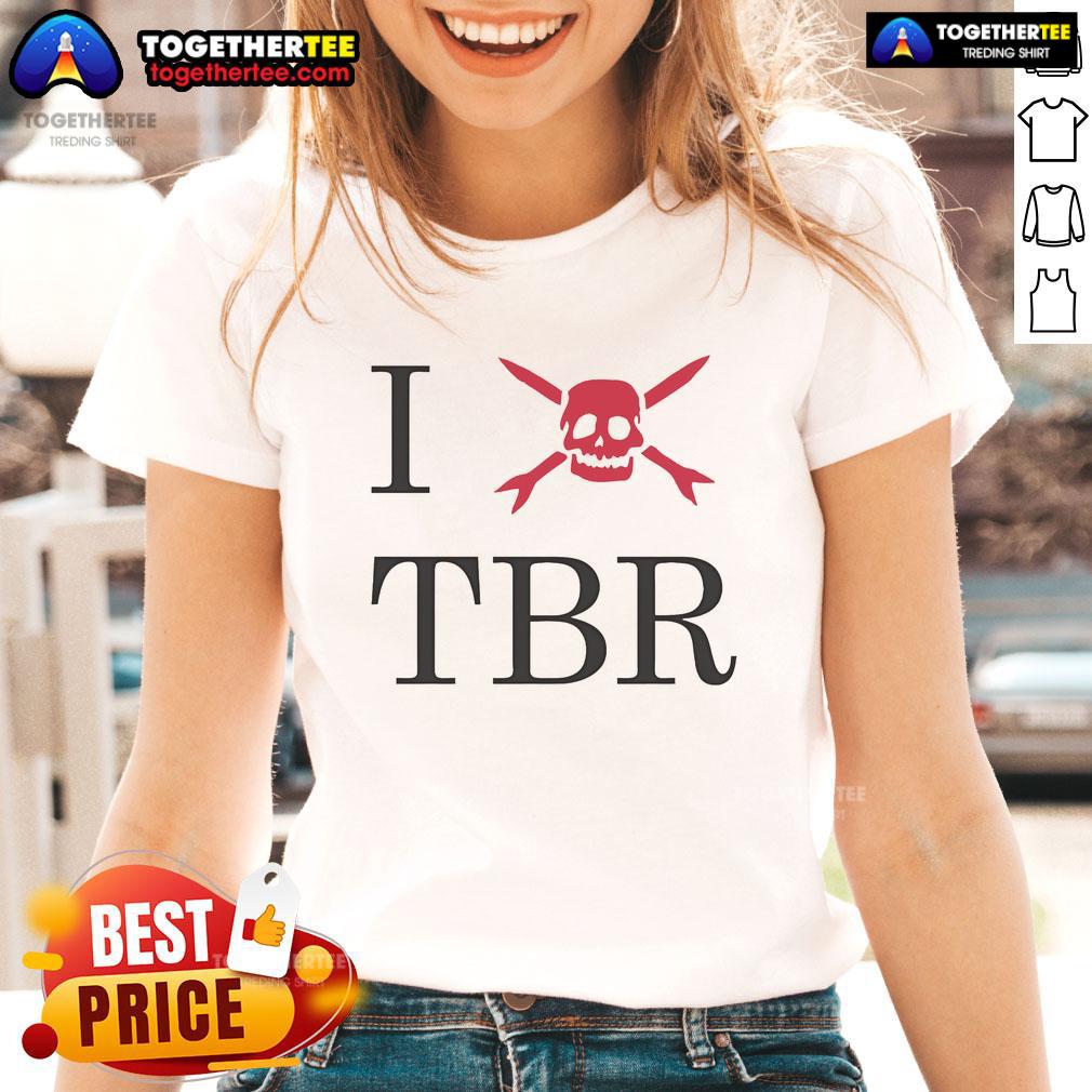 Official Teenage Bottlerocket I Love Tbr Ladies Tee Alt Text: Official Teenage Bottlerocket I Love TBR Ladies Tee in vibrant colors, perfect for fans of the punk rock band.