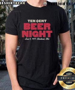 Alt Text: Vintage Official Ten Cent Beer Night T-Shirt from June 4, 1974, Cleveland, Ohio, featuring classic event graphics.