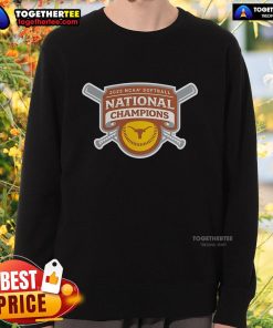 Official Texas Longhorns 2025 NCAA Softball College World Series Champions Sweatshirt in burnt orange color.