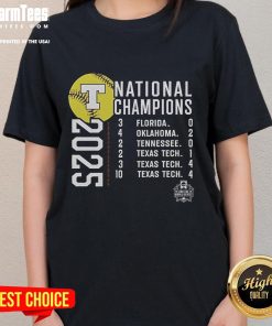 Official Texas Longhorns 2025 NCAA Softball Women's College World Series Champions Schedule Ladies Tee design.