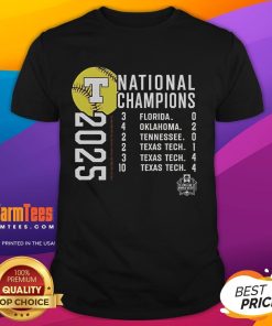 Official Texas Longhorns 2025 NCAA Softball Women's College World Series Champions Schedule T-Shirt design featuring team colors.