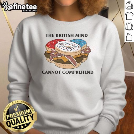 Official British Mind Cannot Comprehend Sweatshirt in stylish design, perfect for casual wear and showcasing humor.