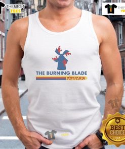Official The Horizoneer The Burning Blade Tavern tank top featuring a vibrant design and comfortable fit for fans.