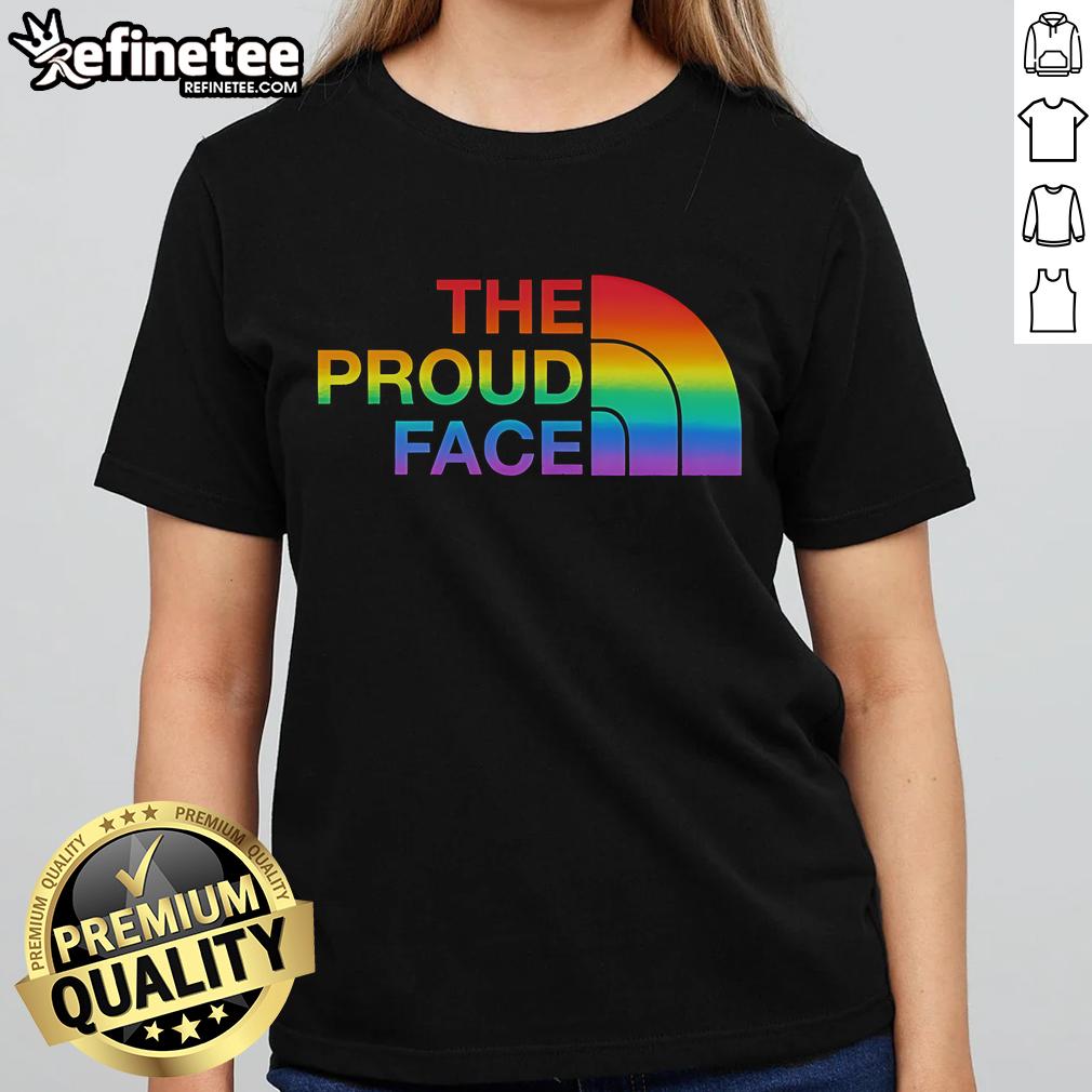 Official The Proud Face Pride Lgbt Ladies Tee Official The Proud Face Pride LGBT Ladies Tee featuring vibrant colors and a bold design celebrating LGBTQ+ pride.