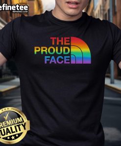 Official The Proud Face Pride LGBT T-Shirt featuring vibrant rainbow colors and a bold, inclusive design.