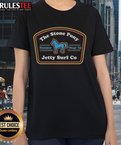 Alt Text: Official The Stone Pony Summer Stage 2025 Jetty Surf Co Ladies Tee featuring vibrant design and comfortable fit.