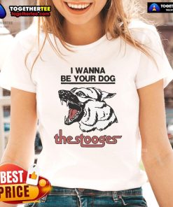 Official The Stooges 2025 I Wanna Be Your Dog Ladies Tee featuring vibrant design and soft fabric for fans.