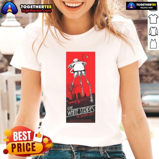 Alt Text: Official The White Stripes Ladies Tee from the Aug 12, 2025 concert at The Greek Theatre in Berkeley, CA.