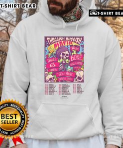 Official Three 6 Mafia and Bone Thugs-N-Harmony Thuggish Ruggish Mafia Tour 2025 Dates hoodie design featuring vibrant graphics.