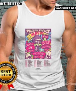 Official Three 6 Mafia and Bone Thugs-N-Harmony Thuggish Ruggish Mafia Tour 2025 tank top featuring tour dates.