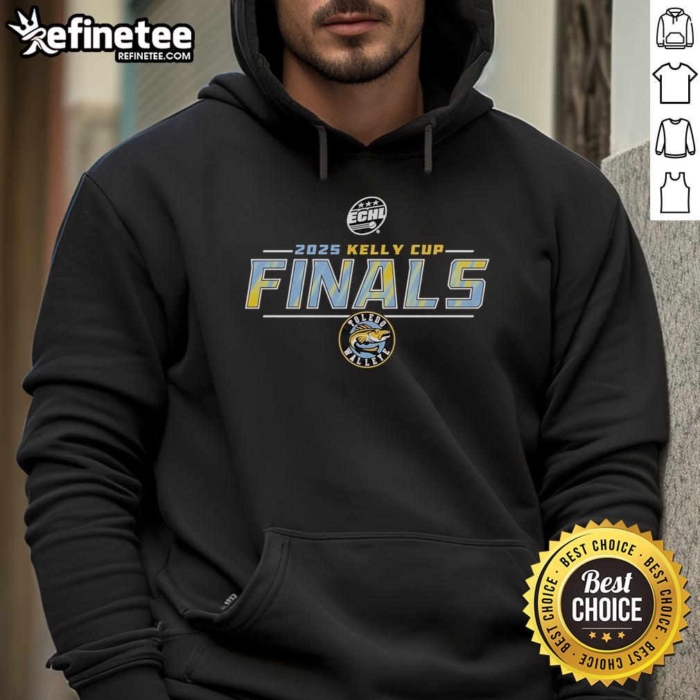 Official Toledo Walleye 2025 Echl Kelly Cup Finals Hoodie Official Toledo Walleye 2025 ECHL Kelly Cup Finals hoodie featuring team logo and championship design.