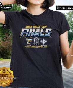 Official Toledo Walleye vs Trois Rivieres Lions 2025 Kelly Cup Finals matchup on a ladies tee shirt.