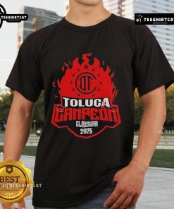 Official Toluca Campeon Clausura 2025 T-Shirt featuring team logo and championship design, perfect for fans.