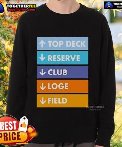 Official Top Deck Reserver Club Loge Field Sweatshirt in navy blue, featuring logo and stylish design for fans.