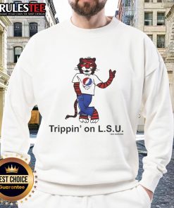 Official Trippin on L.S.U. sweatshirt featuring bold logo and comfortable design for fans of Louisiana State University.