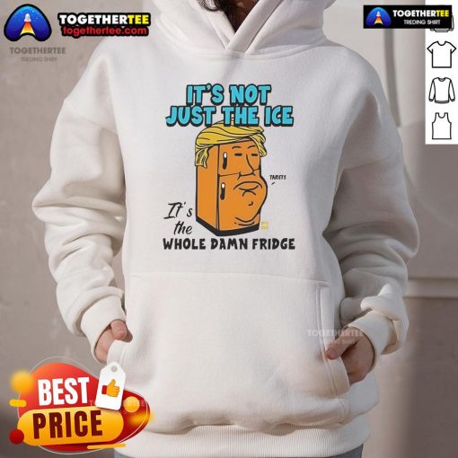Official Trump hoodie featuring 'It's Not Just The Ice, It's The Whole Damn Fridge' slogan in bold lettering.