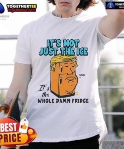 Alt Text: Official Trump It's Not Just The Ice It's The Whole Damn Fridge T-Shirt featuring bold text and patriotic colors.