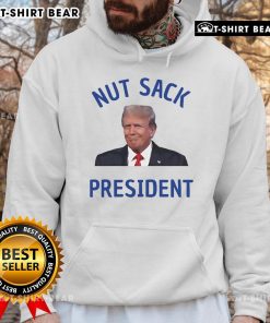 Official Trump Nut Sack President Hoodie featuring bold graphics and a comfortable design for supporters of Trump.