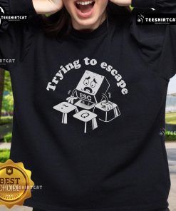 Official Trying to Escape Sweatshirt in vibrant colors, perfect for casual wear and stylish comfort.