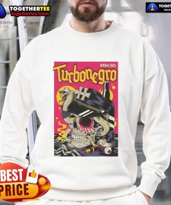 Official Turbonegro Hellfest 2025 Skull Sweatshirt featuring a bold skull design, perfect for fans and festival-goers.