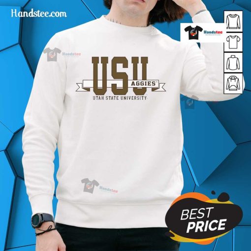 Official Tysdyes Utah State University sweatshirt with vibrant tie-dye design, perfect for students and alumni.