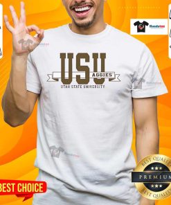 Official Tysdyes Usu Ribbon Utah State University T-Shirt featuring vibrant colors and logo, perfect for fans and students.