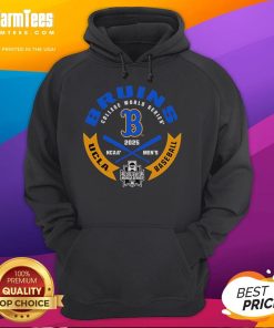 Official UCLA Bruins College World Series 2025 baseball hoodie featuring team colors and logo, perfect for fans.