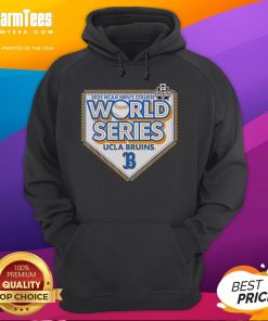 Official UCLA Bruins CWS 2025 Baseball College World Series hoodie in blue with logo, perfect for fans and supporters.