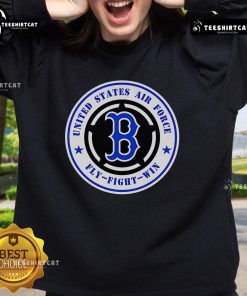 Official United States Air Force Fly Fight Win Boston Red Sox sweatshirt showcasing logo and team colors.