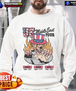 Official US Middle East Tour Sweatshirt featuring a modern design and vibrant colors, perfect for fans and travelers.