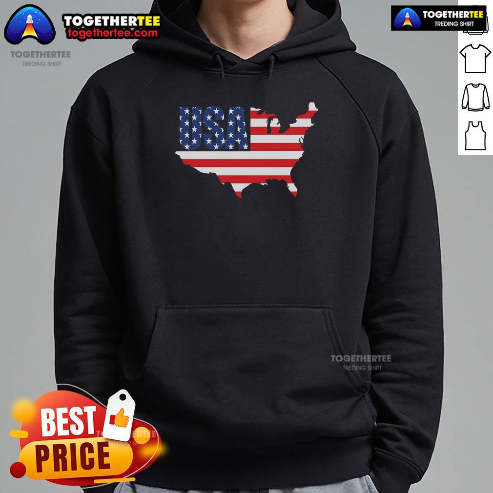 Official Usa American Us Flag Map Patriotic Hoodie Patriotic hoodie featuring an official USA American flag map design, perfect for showcasing your love for the USA.