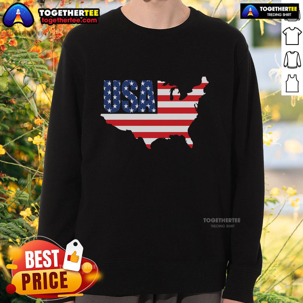 Official Usa American Us Flag Map Patriotic Sweatshirt Patriotic sweatshirt featuring an official USA flag map design, perfect for showcasing American pride and style.