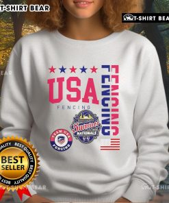 Official USA Fencing Summer Nationals 2025 logo sweatshirt featuring Milwaukee, Wisconsin design.