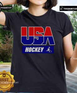 Official USA Hockey Ladies Tee featuring a stylish design, perfect for fans supporting women's hockey.