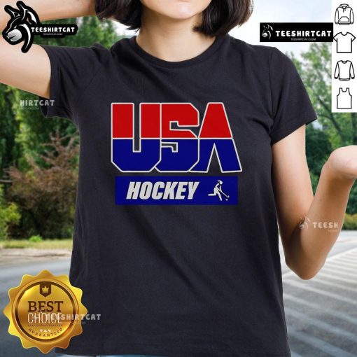 Official USA Hockey Ladies Tee featuring a stylish design, perfect for fans supporting women's hockey.