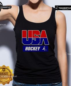 Official USA Hockey tank top featuring the team logo, perfect for fans and summer sports activities.