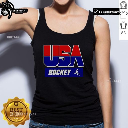 Official USA Hockey tank top featuring the team logo, perfect for fans and summer sports activities.