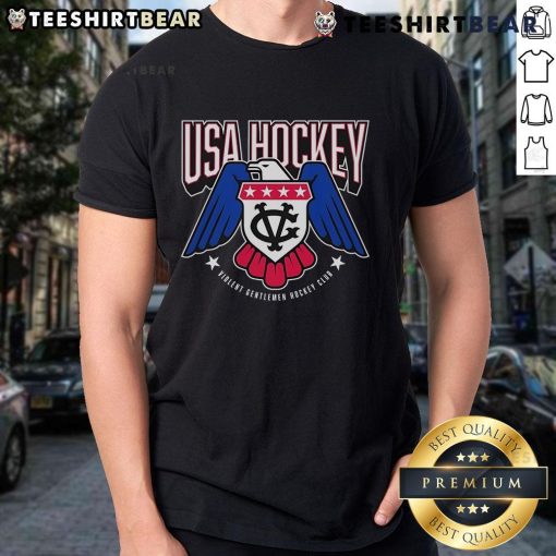 Official USA Hockey Violent Gentlemen Hockey Club T-Shirt featuring bold graphics and a premium fit for hockey fans.