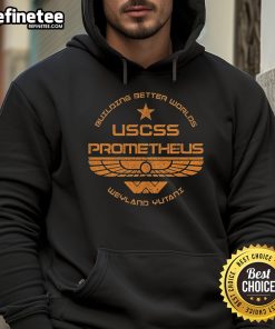 Official USCSS Prometheus hoodie featuring a sleek design and logo, perfect for fans of the sci-fi franchise.
